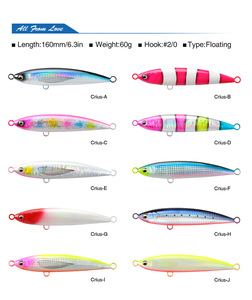 NEW160F 60g 10 colori richiamo a matita galleggiante <span class=keywords><strong>esche</strong></span> <span class=keywords><strong>artificiali</strong></span> per nuotare topwater spigola luccio duro <span class=keywords><strong>pesca</strong></span> <span class=keywords><strong>con</strong></span> gancio acuto - Product Image 3
