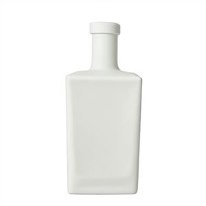 Carré blanc mat personnalisé 500ml 750ml vin vodka <span class=keywords><strong>bouteille</strong></span> en verre pour liqueur vide gin <span class=keywords><strong>whisky</strong></span> spiritueux bouteilles avec bouchon en liège - Product Image 2