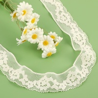 ERKOUMI Tissu en dentelle française élégante, dentelle Chantilly brodée glamour pour accessoires de mariée, emballage de bouquets, bordure de vêtements, décoration
