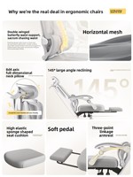 Chaise ergonomique en maille pour la maison, le bureau, confortable pour les longues sessions, inclinable, double usage, pour la sieste, la chambre de dortoir, siège de jeu
