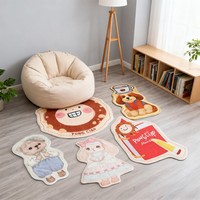 Tapis de chevet en polyester pelucheux de style minimaliste, tapis de sol mignon extra-épais pour la chambre à coucher, tapis en forme d'alien