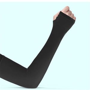 UV Protection Arm Sleeves Long Sleeve <b>Sunscreen</b> Cover For Outdoor Sports Unisex Summer Black White Ice Silk Half Finger - Product Image 3