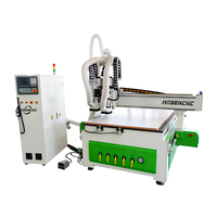 Router CNC de doble husillo Jinan Mosecnc MS-1325RAF de 3 ejes con alimentación automática ATC para uso doméstico, máquina de grabado MDF