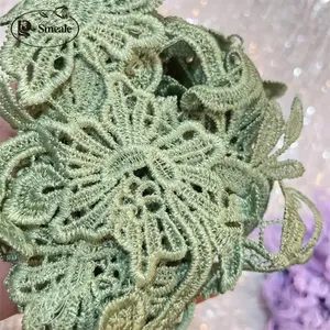 Robes de mariée brodées en dentelle hydrosoluble cousues à la main de style européen, appliques d'images, accessoires vestimentaires en dentelle faits à la main pour le bricolage - Product Image 6