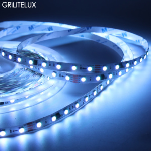 Tira de Luces <span class=keywords><strong>LED</strong></span> <span class=keywords><strong>RGB</strong></span> Programable, Direccionable, SMD <span class=keywords><strong>5050</strong></span>, 60 <span class=keywords><strong>LED</strong></span>/M, Flexible, con Cambio Dinámico de Color - Product Image 1