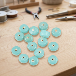Fashionable Sky Blue 10x12mm Loose Round Glass Crystal Lampwork Seed <b>Beads</b> Model NGB-E93 for Jewelry Making-India <b>Arts</b> Palace - Product Image 3