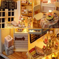 Kit de maison de poupée miniature en bois 3D fait main, éducatif, avec lumières LED, musique, logo personnalisé de haute qualité, anti-poussière, cadeau de Noël
