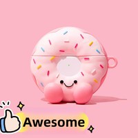 Donut Cartoon 3D für 4. Generation Pro2 für Kabellose Kopfhörer-Hülle 1/2 Generation Kreative Niedliche Kopfhörer-Hülle