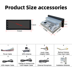 Duy nhất DIN phổ Android Car đài phát thanh stereo hệ thống đ<span class=keywords><strong>a</strong></span> phương tiện được xây dựng trong không dây Carplay Android Auto GPS Wifi Bảng điều khiển - Product Image 3