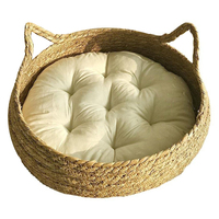 New Hot Selling Winter bequemes Haustier bett im japanischen Stil Hand gewebtes wasch bares, umwelt freundliches Rattan-Haustier-Hunde katzen bett