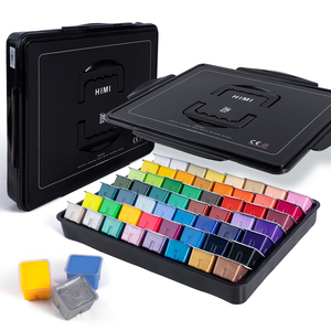 Nouvelle peinture de <span class=keywords><strong>gouache</strong></span> non toxique 56 couleurs boîtier noir avec couleurs fluo-métal <span class=keywords><strong>gouache</strong></span> métallique - Product Image 1