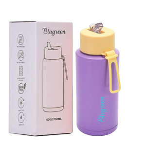 Bouteille d'eau isotherme en acier inoxydable sans BPA de 32 oz avec couvercle à paille rabattable, idéale pour le sport (ODM) - Product Image 4