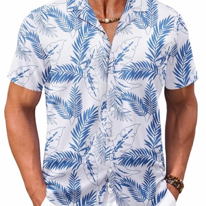 Chemise Tropicale Homme Séchage Rapide ODM Respirante Boutonnée Manches Courtes Imprimé Floral Col Montant Personnalisable Logo Personnalisé - Product Image 2