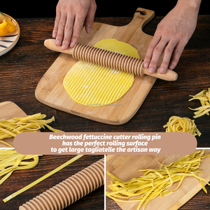 Cortador de Pasta de Madera de 5 mm, Rodillo para Pasta, Cortador de Masa, Rodillo de Madera para Hacer Espaguetis - Product Image 4