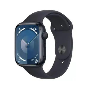 เคสอลูมิเนียม Smartwatch Series 9 45 มม. พร้อมนาฬิกาสปอร์ตพร้อมนาฬิกาอิเล็กทรอนิกส์เครือข่ายโทรศัพท์มือถือ Midnight Black