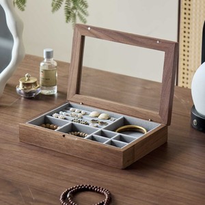 Solid wood jewelry <b>storage</b> box, vintage birthday gift, wedding necklace, <b>ring</b>, earring, jewelry box, wooden jewelry box - Product Image 2