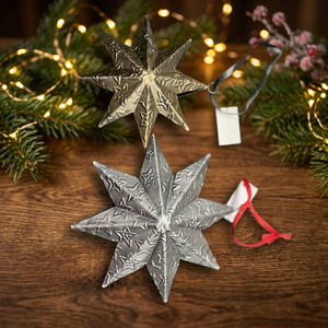Étoile de Noël artisanale en fer à suspendre avec impression numérique, décoration durable pour la maison et les occasions spéciales - Product Image 2
