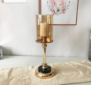 Wholesale Cheap Event Party Supplies Handmade Good Quality Metal Crystal Gold Candlestick Sets For Wedding Decoration Ornament