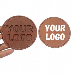 Sous-verre en cuir PU vierge pour tasses à café, design moderne, personnalisable avec logo, pour gravure laser - Product Image 1