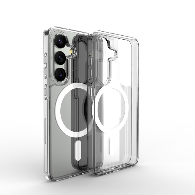 2024 Technology Gadgets Magnetic Phone Cover for S24 Luxury Transparent Shockproof Airbag Mobile Phone Case for Galaxy S25Ultra