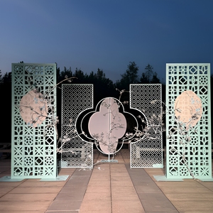 Modern Brass Wall-Mounted aluminum Panels with Circular Panel Rust Resistant Design for indoor&outdoor - Product Image 6