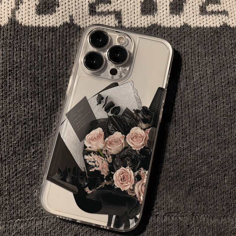 Pink Rose Transparent Space Case