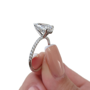 Aangepaste Groothandel Zirkonia Peervormige Eeuwigheidsring Vrouwen Sieraden Beloven 925 Sterling Zilveren Verlovingstrouwring - Product Image 3