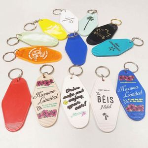 Wholesale Custom logo Promotional Blank Plastic Retro Vintage Motel Hotel Room Keychain - Product Image 4