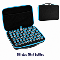 Étui rigide en EVA de qualité supérieure SFT OEM pour huiles essentielles, 60/70/80 emplacements pour flacons de 10 ml, logo personnalisé, résistant aux chocs, étanche, fermeture éclair