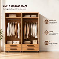 Armoire en bois pour chambre à coucher, armoire de rangement pour vêtements, armoire de grande capacité, meubles sur mesure, fournisseur en gros