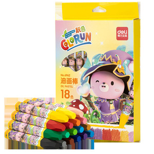Pastel à l'huile hexagonal Deli 12/18/24/36 couleurs, cire à dessin pour enfants, application de couleur lisse - Product Image 3