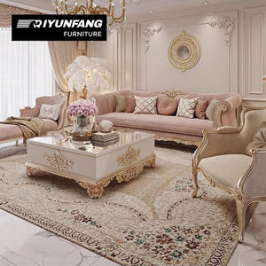 Set di Divani Chesterfield di Lusso in Stile <span class=keywords><strong>Barocco</strong></span> Antico Francese, Mobili Rettangolari in Legno per Hall di Hotel, Appartamenti e Soggiorni - Product Image 4