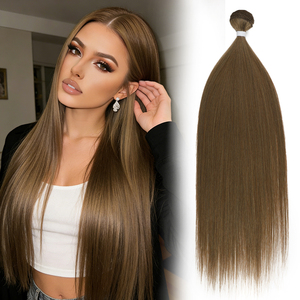 Extensions de cheveux synthétiques lisses, qualité professionnelle, aspect mat, double trame, 100 % fibre haute température, directement de l'usine - Product Image 6