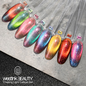 Yeni renk kovalayan ışık kedi göz jeli toptan ücretsiz örnek Oem sihirli kedi göz tırnak jeli lehçe 15ml - Product Image 5