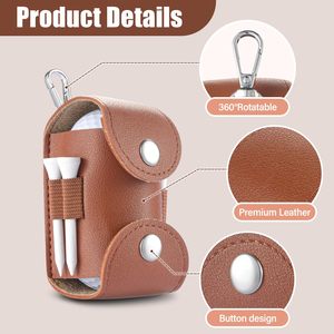 Bolsa de Cuero Personalizada para Pelotas de Golf, Porta Pelotas de Golf Versátil con Gancho para Mochila y Correa, Acceso Conveniente para Golfistas - Product Image 3