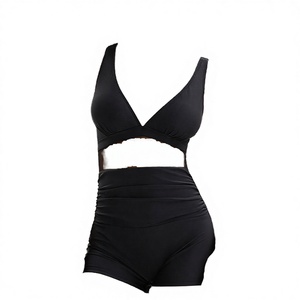 Traje de Baño Corto de Una Pieza para Mujer, Hecho a Mano, con Hombros Descubiertos, con Inserciones de Malla Transparente en la Parte Delantera, Tallas Grandes S-3XL, Ecológico y de Secado Rápido - Product Image 3