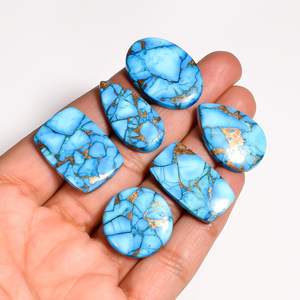 Cabujones de Turquesa Azul de 20-25mm, Formas Mixtas, Gemas Naturales Sueltas para la Creación de Joyería - Product Image 4