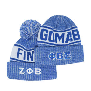 Gorro de Punto Personalizado de Alta Calidad, 100% Acrílico, con Patrón Jacquard, Unisex, con Pompón - Product Image 1