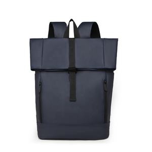 GRS Factory Eco Friendly Recycled Polyester Business <b>Backpack</b> RPET <b>Roll</b> <b>Top</b> Laptop <b>Backpack</b> Manufacturer - Product Image 1
