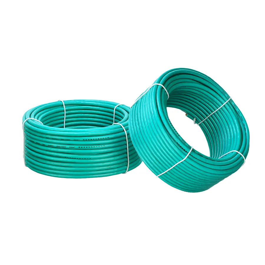 Câble d'alimentation électrique à noyau unique Flexible 1x6 mm2 en cuivre vert avec gaine en PVC