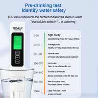 Compteur TDS 4 en 1 TDS EC Temperature(°C,°F) Meter, Kits de test d'eau numérique à lecture instantanée pour eau potable, robinet, puits, RO/DI
