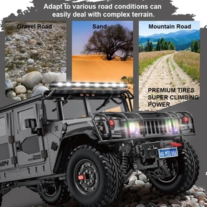 HG p415a 1/10 2.4G 4*4 4WD off road kim loại sở thích xe bán tải hum H1 điều khiển vô tuyến xe quân sự đồ chơi tốc độ cao lớn <span class=keywords><strong>RC</strong></span> 4x4 bánh xích - Product Image 3