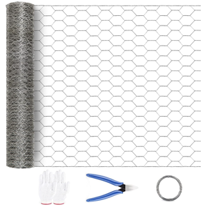Grillage hexagonal galvanisé soudé, excellente résistance à la rouille, contrôle des inondations, mur de soutènement, argent - Product Image 1