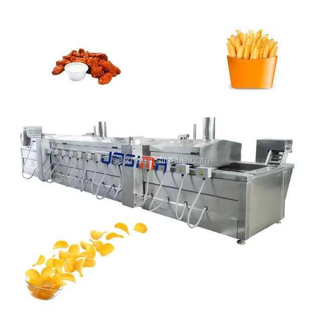 High Efficiency Continuous Fryer Machine/French Fries Chips Chicken Fish Meatball Peanut Potato Deep Frying Production Line