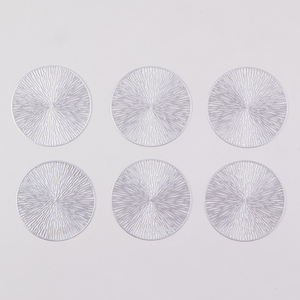 New Design Pvc Metallic <strong>Silver</strong> <strong>Coasters</strong> Round Table Mat Gold Christmas Restaurant Decoration - Product Image 2