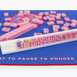 Fast Shipping Custom Petal Pink Modern Mahjong Tiles American Full Set 1-Layer Acrylic 160 Tiles Multiplayer Poker <b>Entertainment</b> - Product Image 3