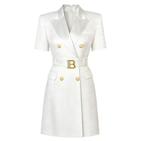 Nouvelle Robe Mini Blazer Tendance pour Femme 2026 : Manches Courtes, Taille Cintrée, Élégante et Idéale pour le Bureau