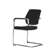 Chaises de bureau contemporaines ergonomiques personnalisées avec accoudoirs fixes, structure métallique, pieds coulissants en forme d'arc et pieds en plastique