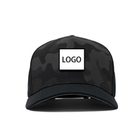 Casquette de baseball unisexe sportive en nylon perforé imperméable à 5 panneaux, profil moyen, avec motif classique, idéale pour le golf
