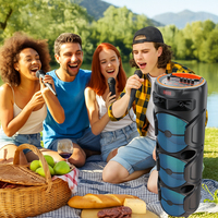 Nouvelle Enceinte Karaoké Bluetooth Portable 120W Haute Puissance 2025 avec Subwoofer Intégré, Batterie et Éclairage RGB pour Fêtes, avec Micro